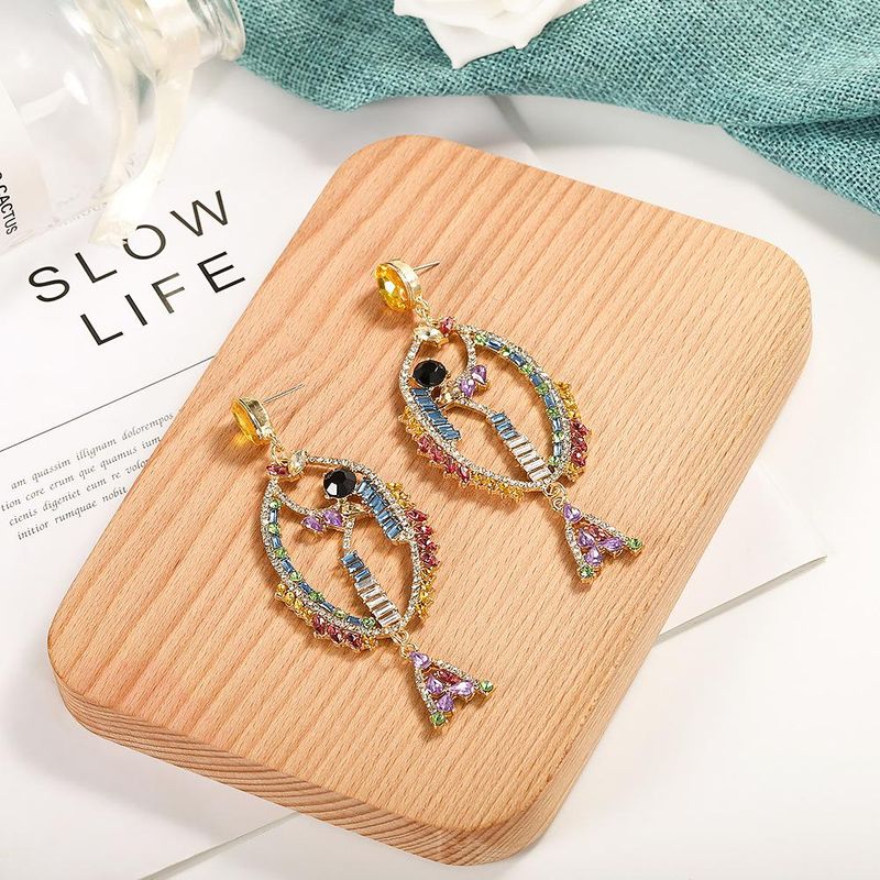 Womens Animal Zodiac Rhinestone Alloy Earrings Nhjq122662