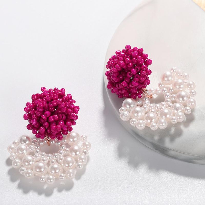 Hot Sale Mode Einfache Reis Perlen Ohrringe Kreative Reis Perlen Perlen Ohrringe Ohrringe Ohrringe