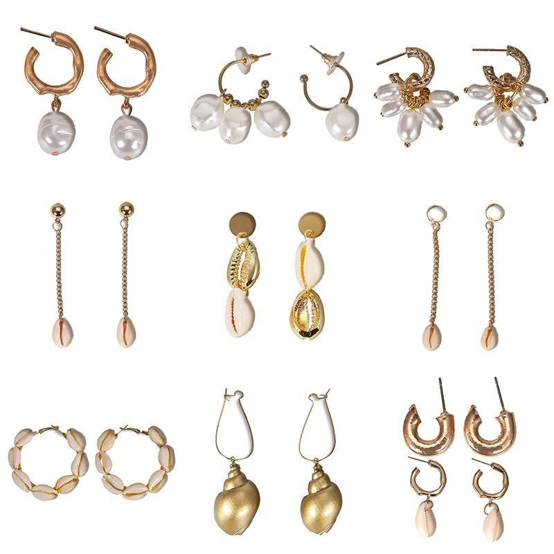 Womens Beads Shell Beads Seashell Earrings Nhjq122834