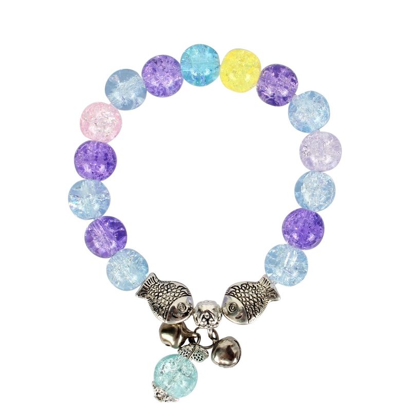 Pulsera De Cristal Hecha A Mano Redonda Para Mujer Nhct123035