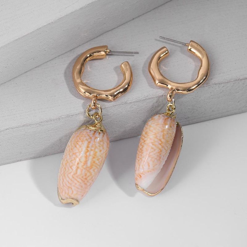 Womens Personality Hollow Shell Seashell Earrings Nhll123866