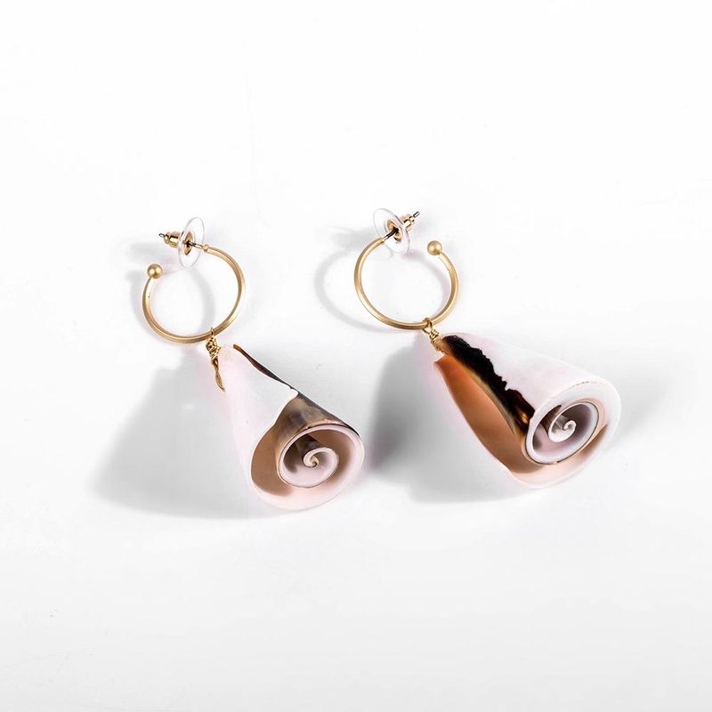 Womens Shell Seashell Earrings Nhll123878