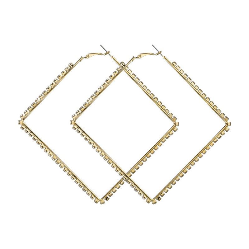 Womens Geometric Rhinestone Alloy Earrings Nhbq123964