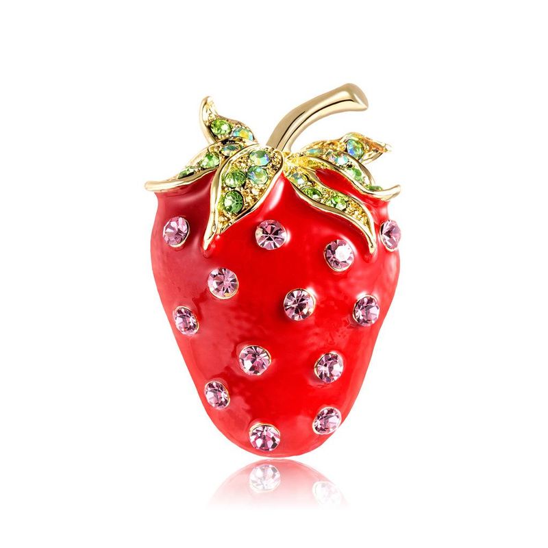Korean Style Fruit Alloy Stoving Varnish No Inlaid Women's Brooches