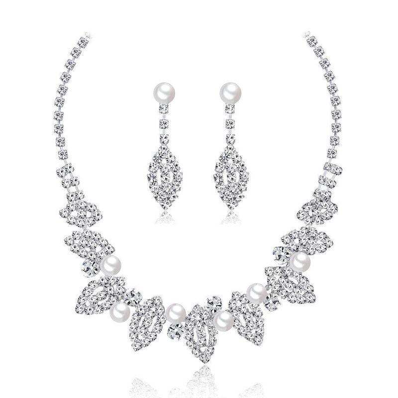 Conjuntos De Joyería De Diamante De Cobre Galvanizado Para Mujer Nhdr124860