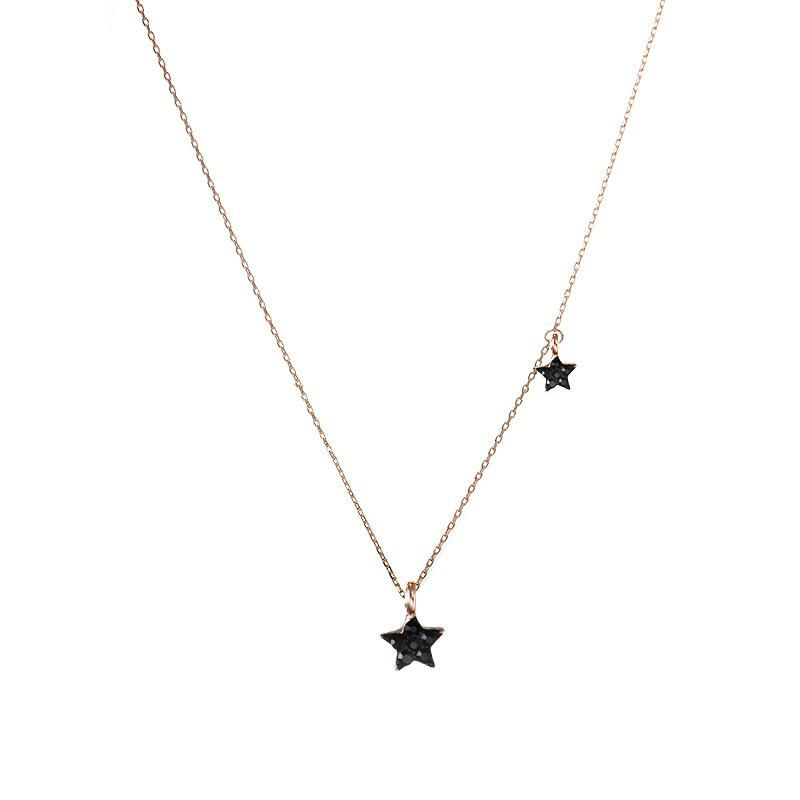 Aleación De Galjanoplastia De La Estrella De Las Mujeres Simple Moda Natural Estrellas Luna Negro Diamante Collares De Una Sola Capa Gy190505120138