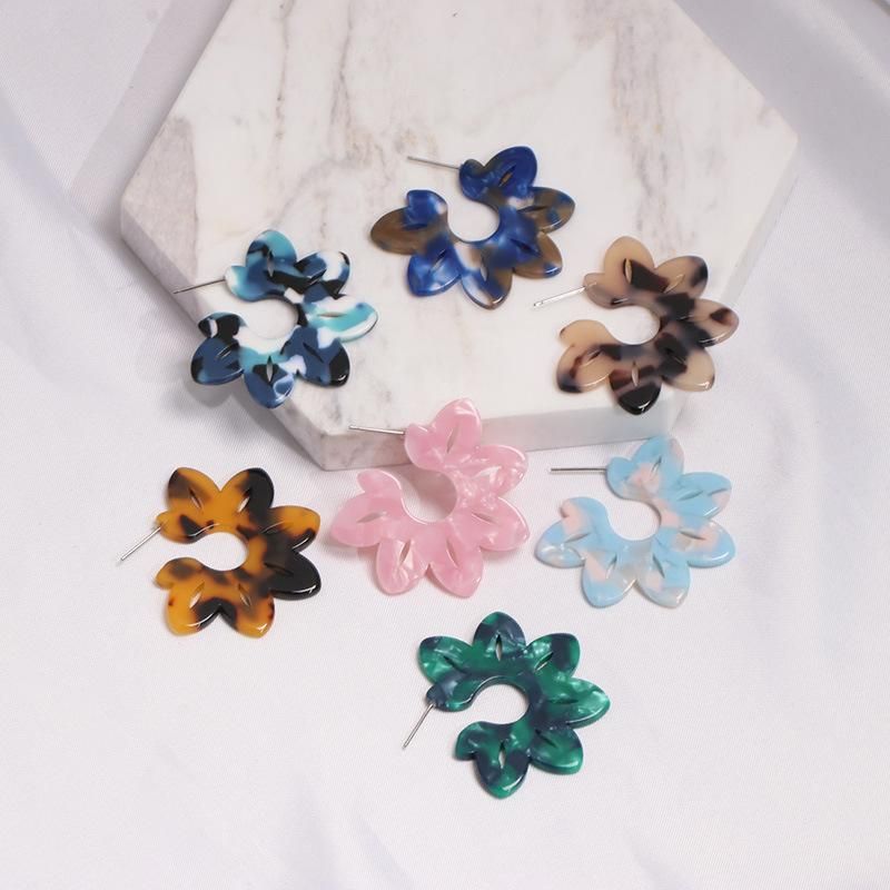 Womens Sun Flower Plastic / Resin Earrings Jj190505120249