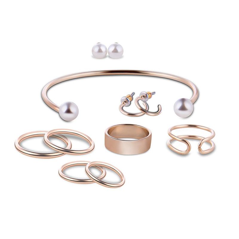 Grenz Überschreiten Der Heißer Verkauf Europäische Und Amerikanische Beliebte Ringe 9-teiliges Mode Ring Armband Ohrringe Schmuck Set Fabrik Direkt Vertrieb