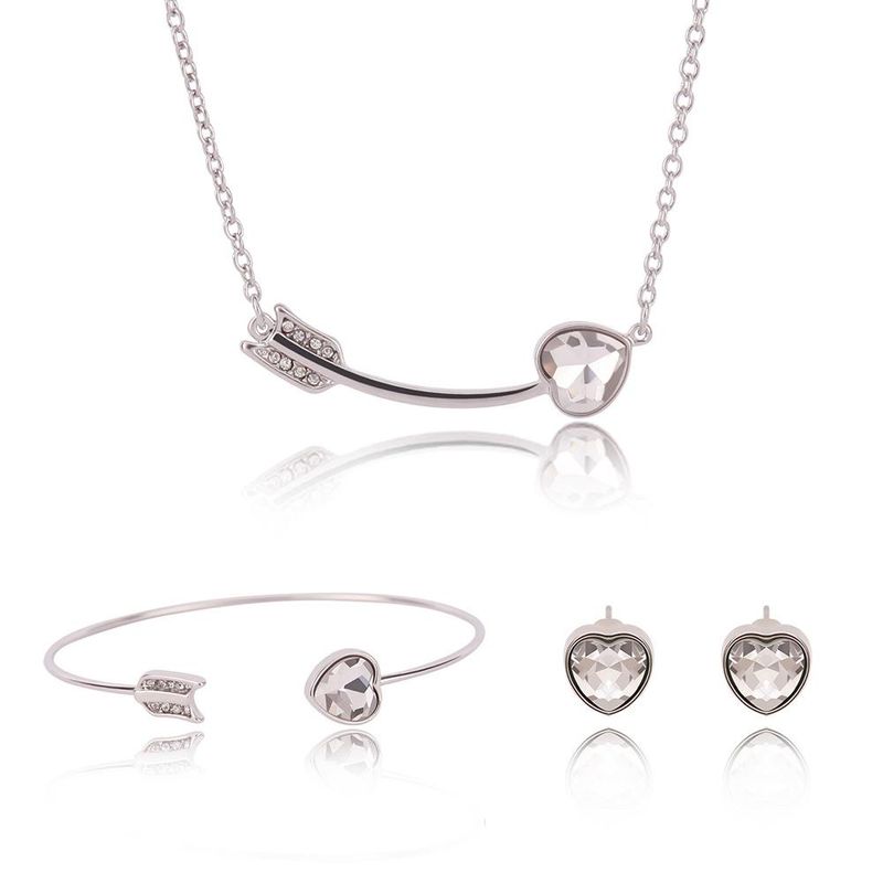 Womens Rhinestone Alloy Cupid S Arrow Love Shape Jewelry Set  Xs190506120391