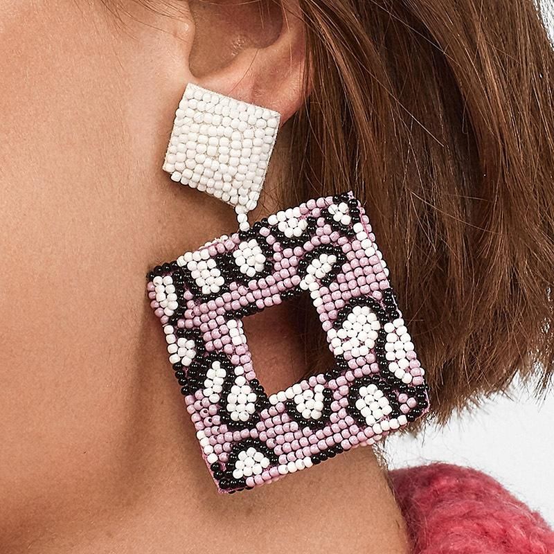 Womens Geometric Beads Earrings Nhjj126477