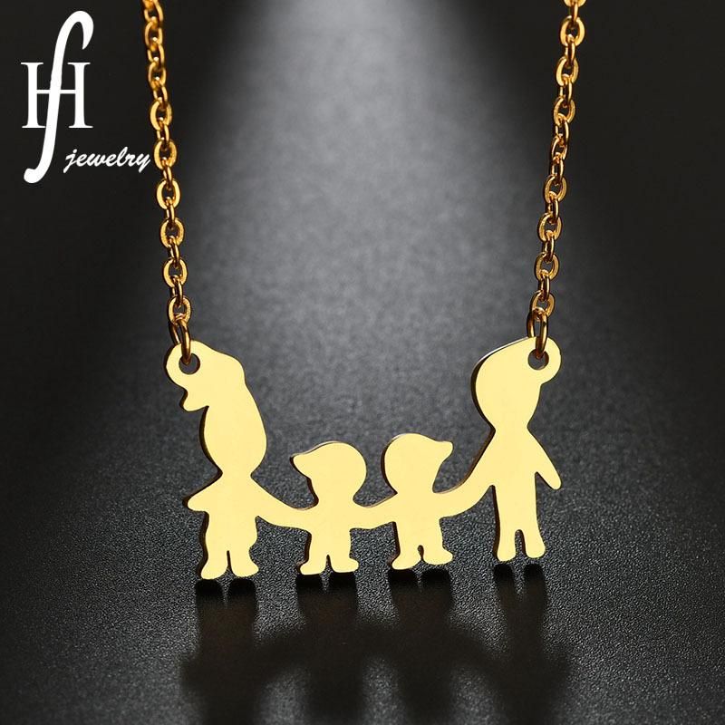 Womens Doll Plated A Family Of Four Stainless Steel Necklaces Nhhf127429
