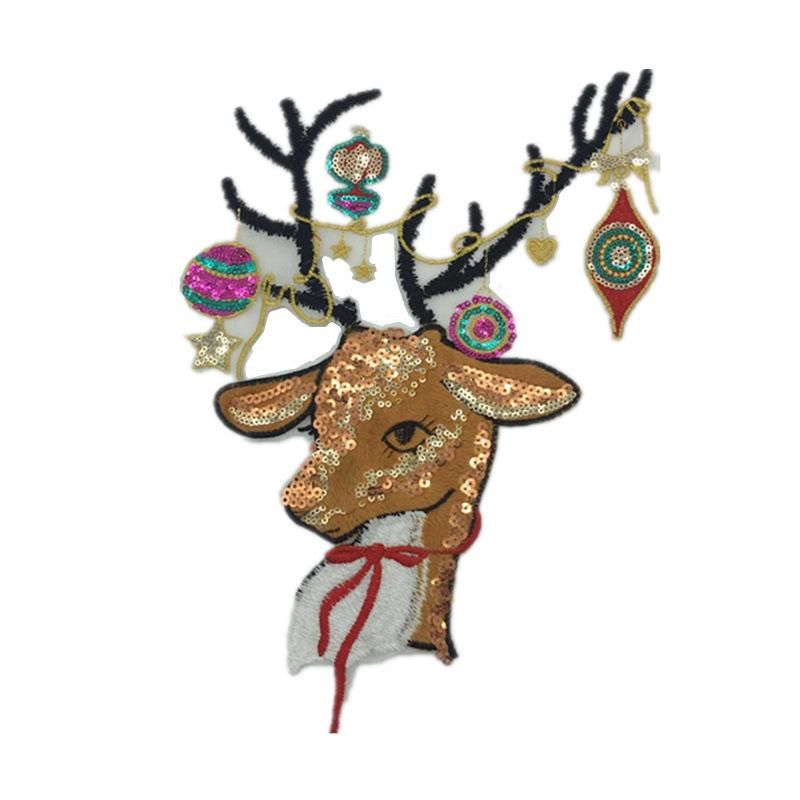 Embroidered Cloth With Christmas Deer Beads Nhlt127490