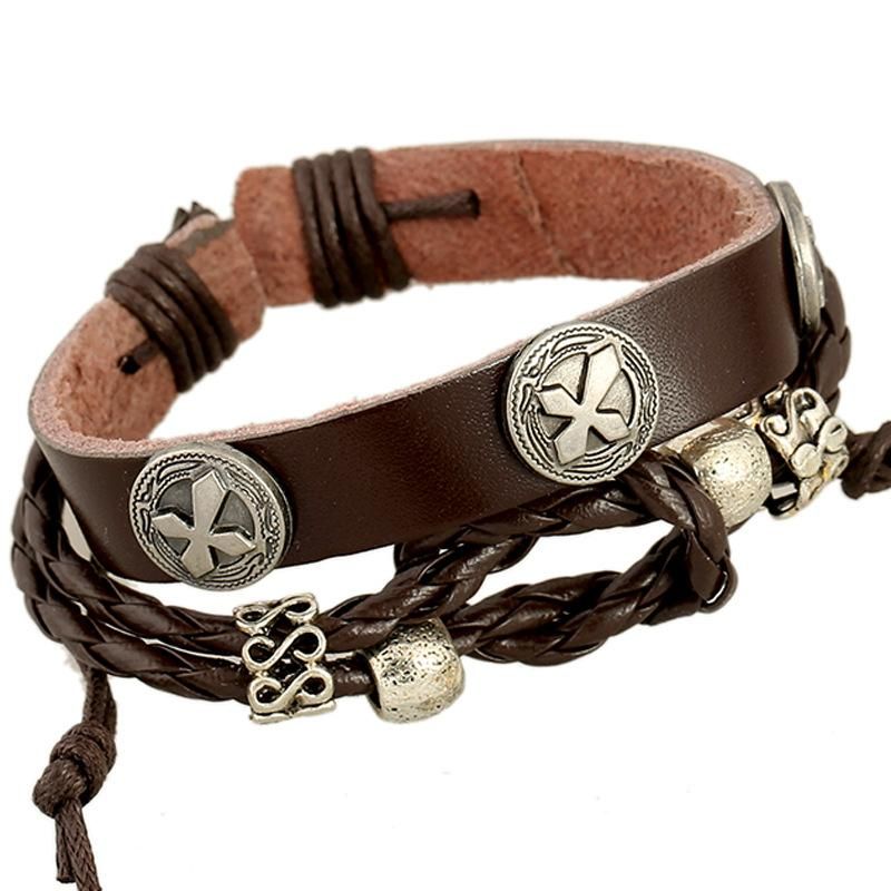 Unisex Geometric Cowhide Leather Bracelets &amp; Bangles Nhpk127691