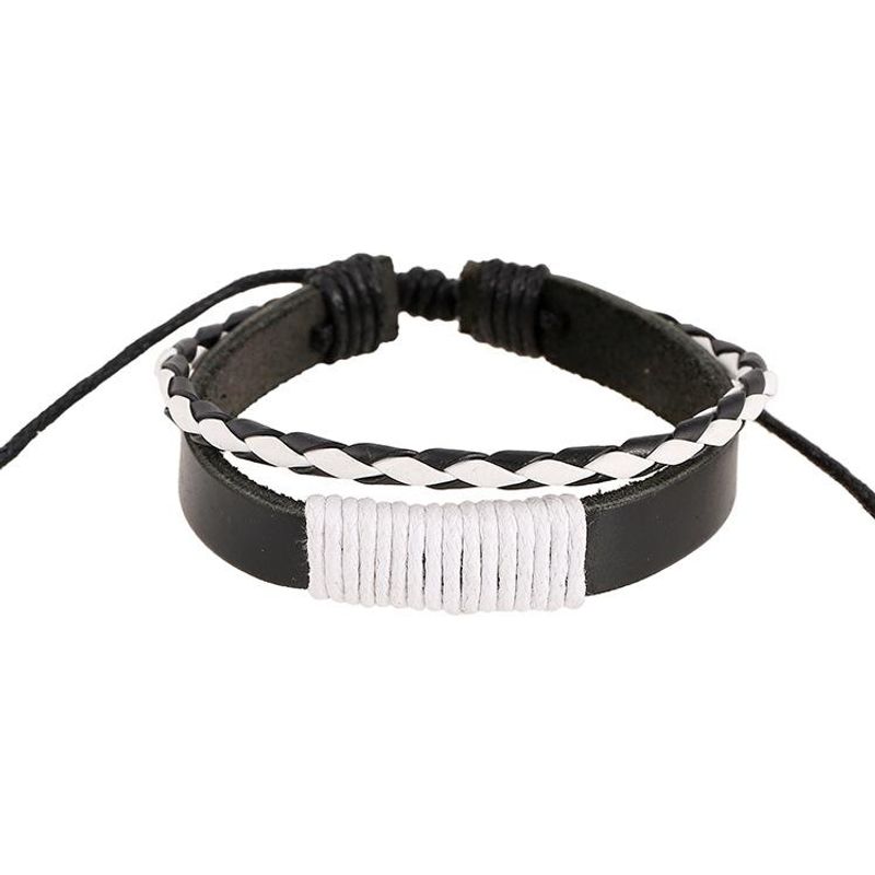 Vintage Woven Cowhide Leather Bracelets &amp; Bangles Nhpk127711