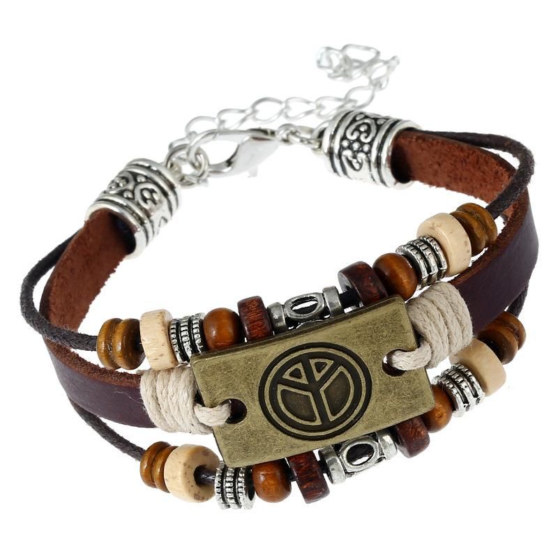 Vintage Weaving Peace Leather Bracelets &amp; Bangles Nhpk127837