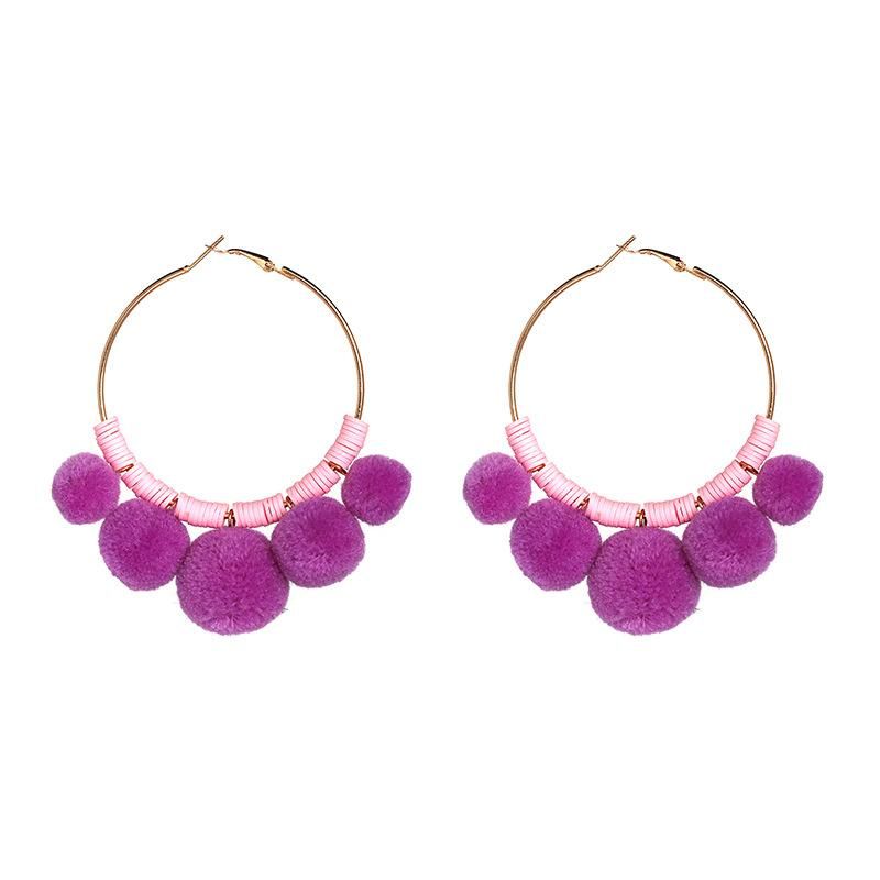 Womens Round Hand-knitted Alloy Earrings Nhjj127858