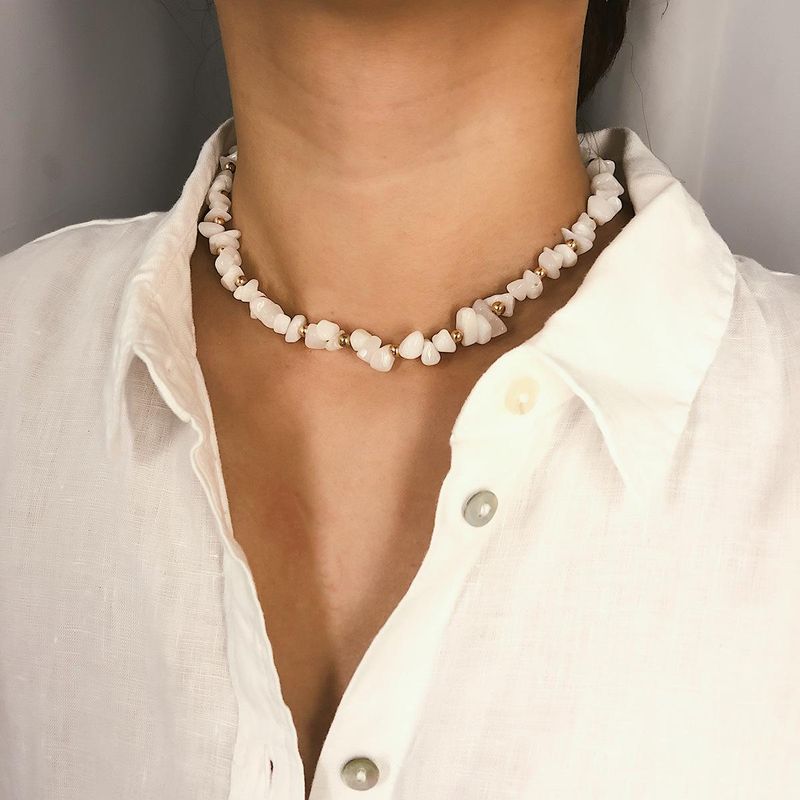 Europe Et En Amérique Croix Frontière Ornement Haipai Tous-correspondant De Mode Perlée Collier De Femmes Simple Perlé Fait Main Clavicule Collier