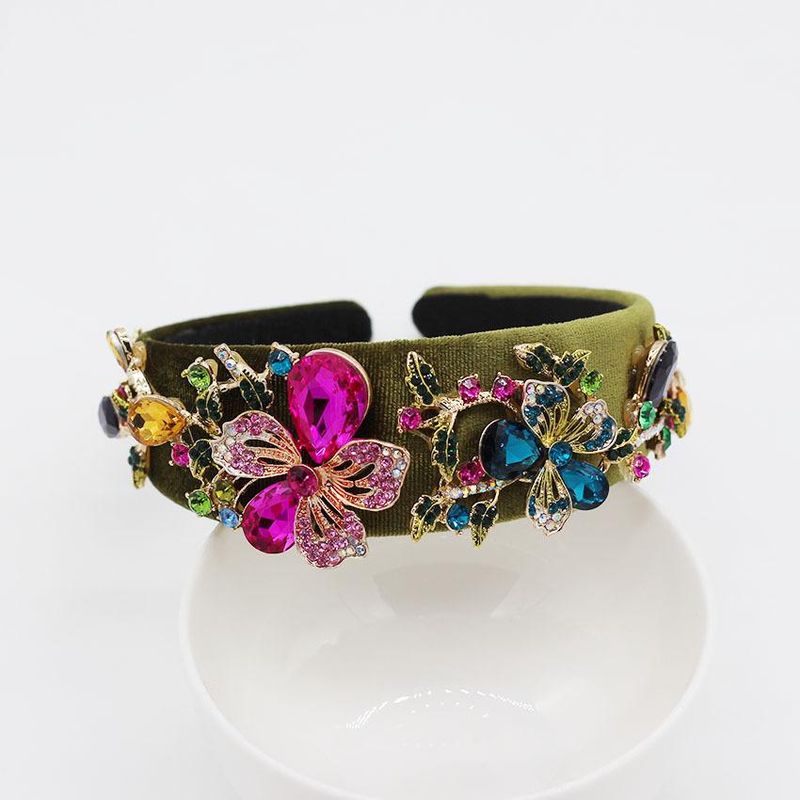 Barocke Mode Farbe Diamant Große Trompete Blume Geometrische Farbe Stirnband Ball Schillernde Persönlichkeit Übertriebenes Stirnband
