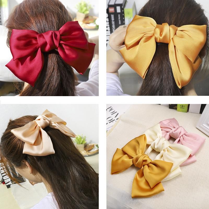 Super Lady Temperament Ponytail Fabric Big Bow Hair Accessories Nhou128615