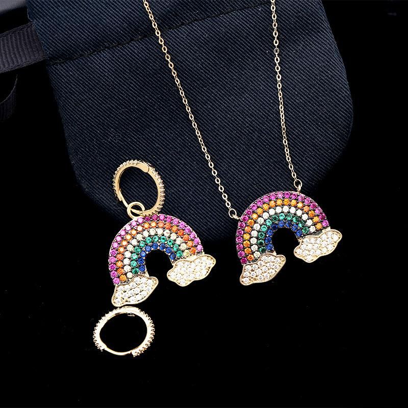 Fashion Micro-inlaid Zircon Rainbow Necklace Nhdo128970