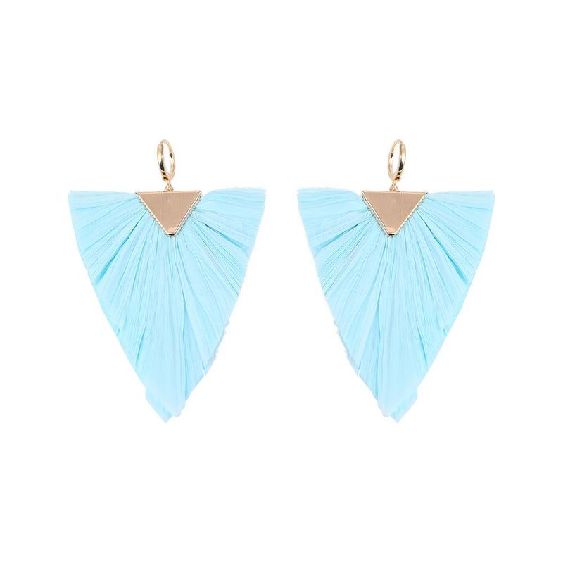 Fan-shaped Water Drops Beach Holiday Wind Alloy Color Matching Earrings Nhll129264