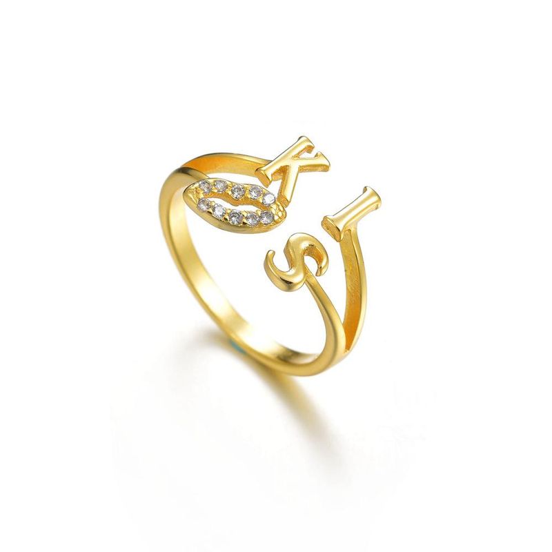 925 Sterling Silber Koreanische Mode Beliebte Diamant Öffnung Damen Ring Verstellbare Buchstaben Ring Schmuck Großhandel