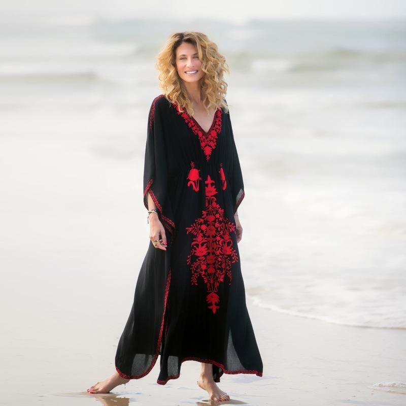 Loose Large Size Jumpsuit Long Skirt Holiday Beach Outside Sun Robes Swimwear Blouse Nhxw129579