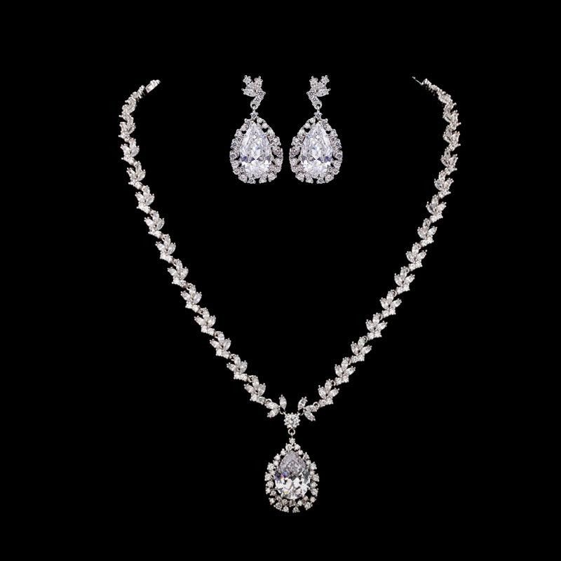 Womens Electroplated Copper And Zircons Jewelry Sets Nhtm129854