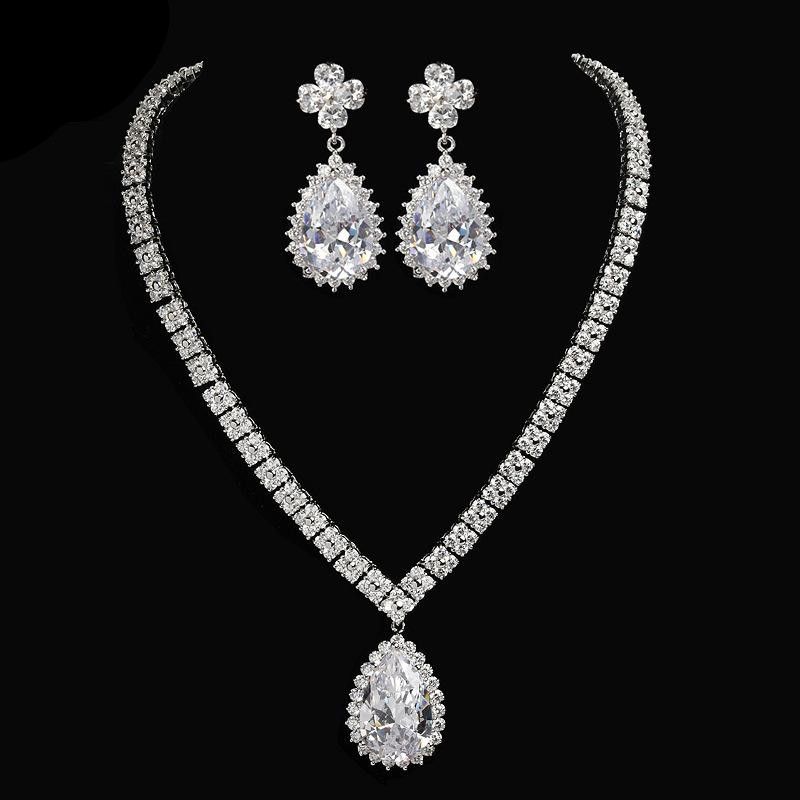 Womens Electroplated Copper And Zircons Jewelry Sets Nhtm129920
