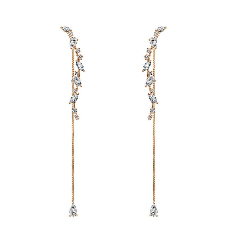 Fashion Personality Long Imitated Crystal Earrings Nhlj129925