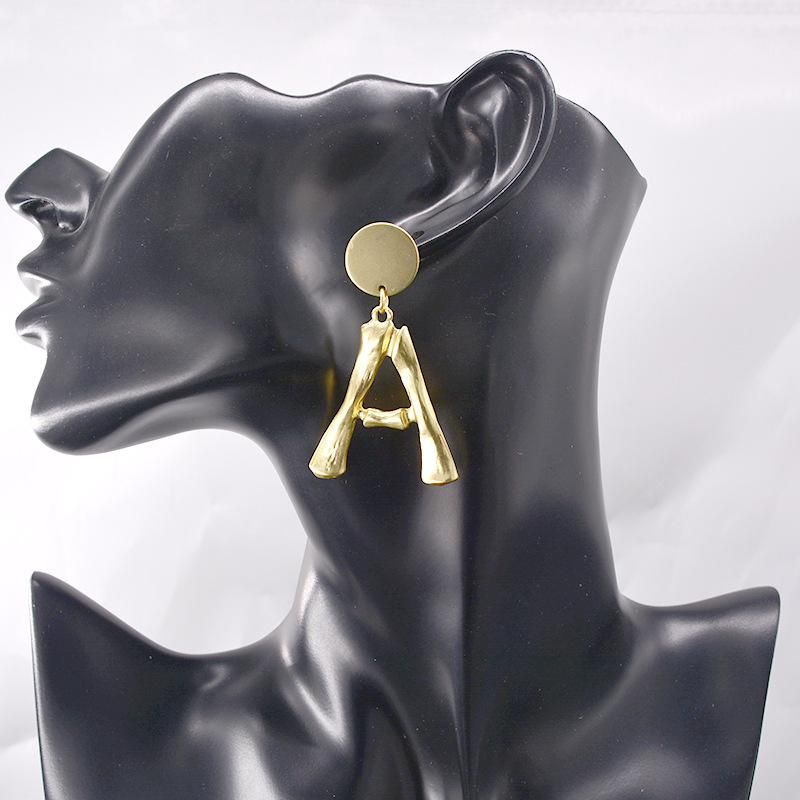 Womens Alphabet / Number / Text Plating Alloy Earrings Nhnt125250
