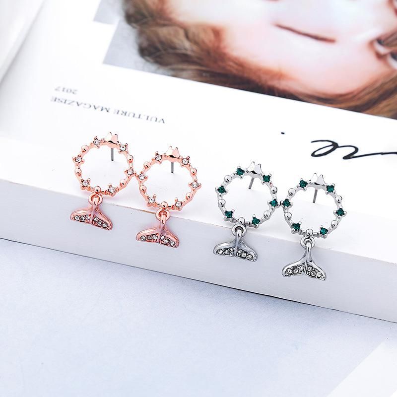 Kreative Kleine Frische Und Süße Kleine Fisch-diamant-ohrringe Ohrringe Weibliche Nischen Design Koreanische Stil Ohrringe Ed02011d