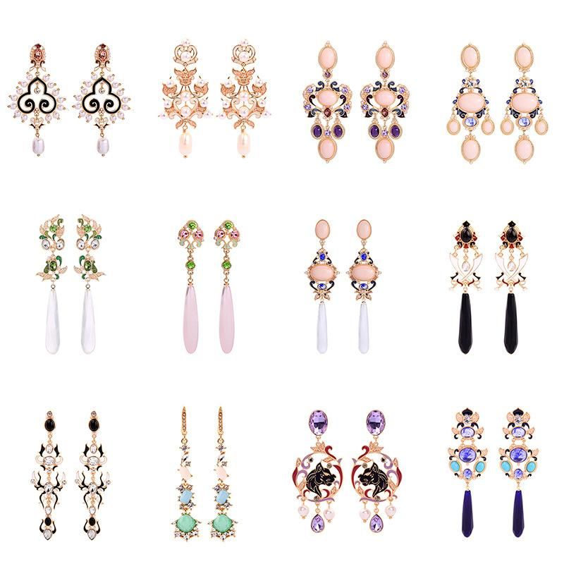 Email Glasierte Perlen Ohrringe Weibliches Temperament Lange Ohrringe Europäische Und Amerikanische Mode Grenz Überschreitende Ohrringe Großhandel Ed02062d