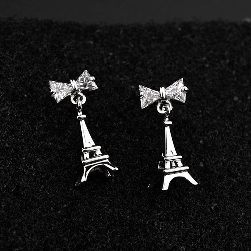 Womens Bow Plating Alloy Earrings Nhlj126085