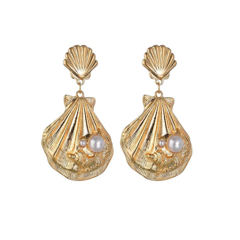 Womens Shell And Beads Alloy Earrings Nhbq130364