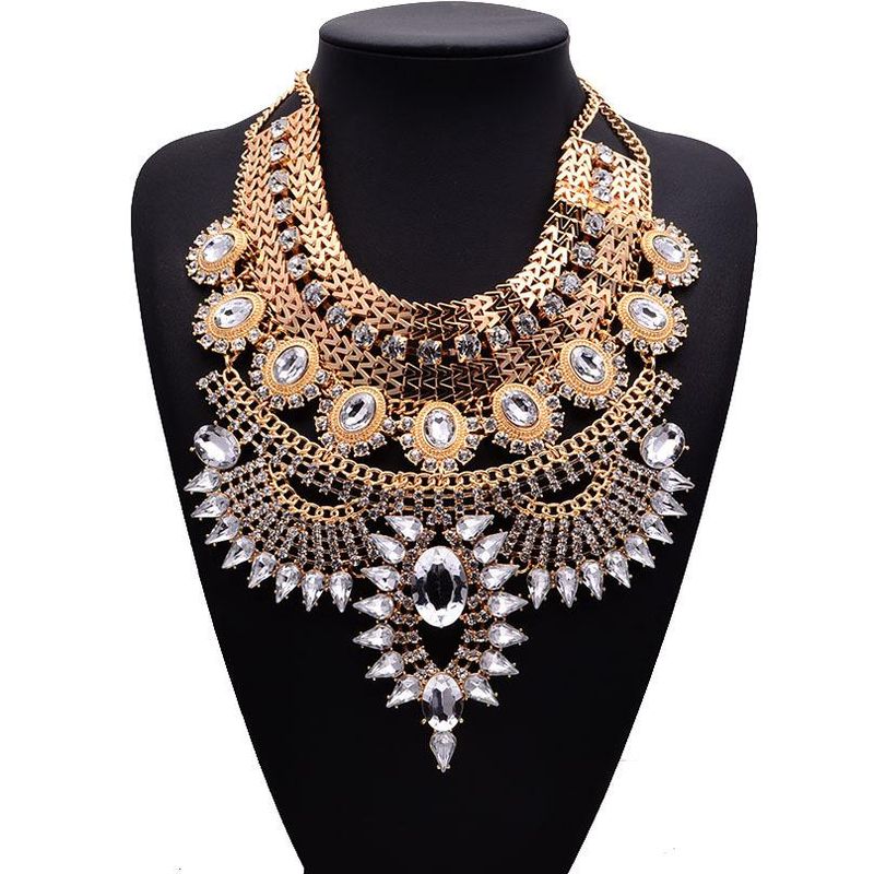 Collar De Aleación De Cristal De Las Mujeres De Moda Nhjq133796