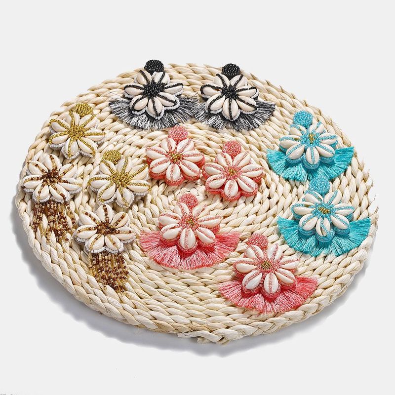 Fashion Women Handmade Beads Shell Earrings Nhjq133811