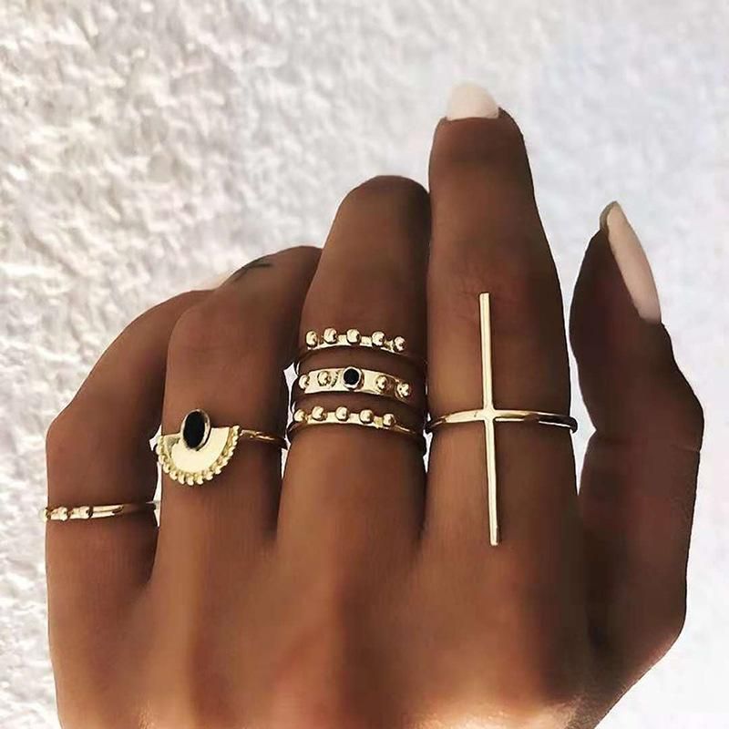 Fashion Alloy-plated Combination Ring Set Nhot134005