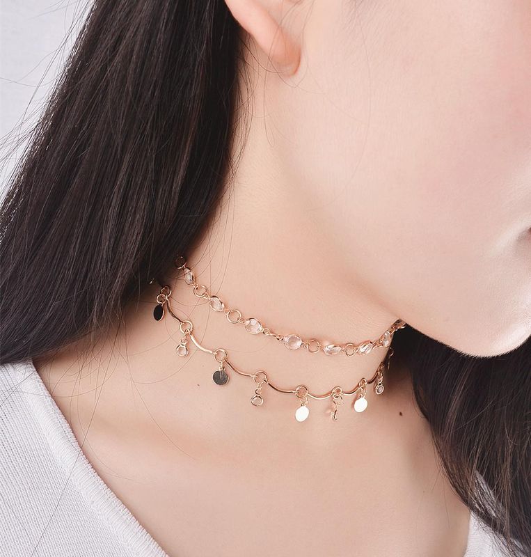 Elegante Minimalista Collar De Borlas De Estrellas De Cristal. Nhxr134008