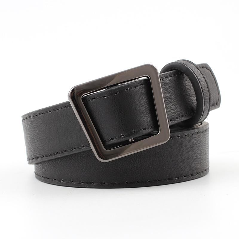 Fashion Woman Leather Metal Smooth Buckle Belt Strap For Dress Jeans Nhpo134100