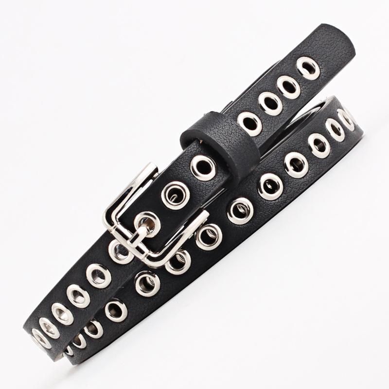 Fashion Woman Leather Metal Hole Buckle Belt Strap For Dress Jeans Nhpo134123