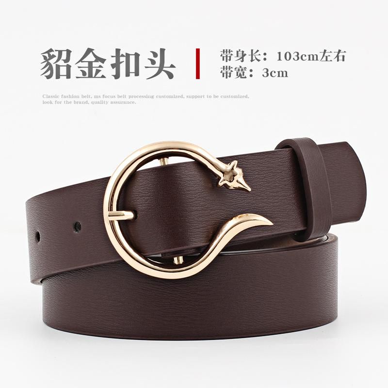 Fashion Woman Leather Metal Buckle Belt Strap For Dress Jeans Nhpo134126