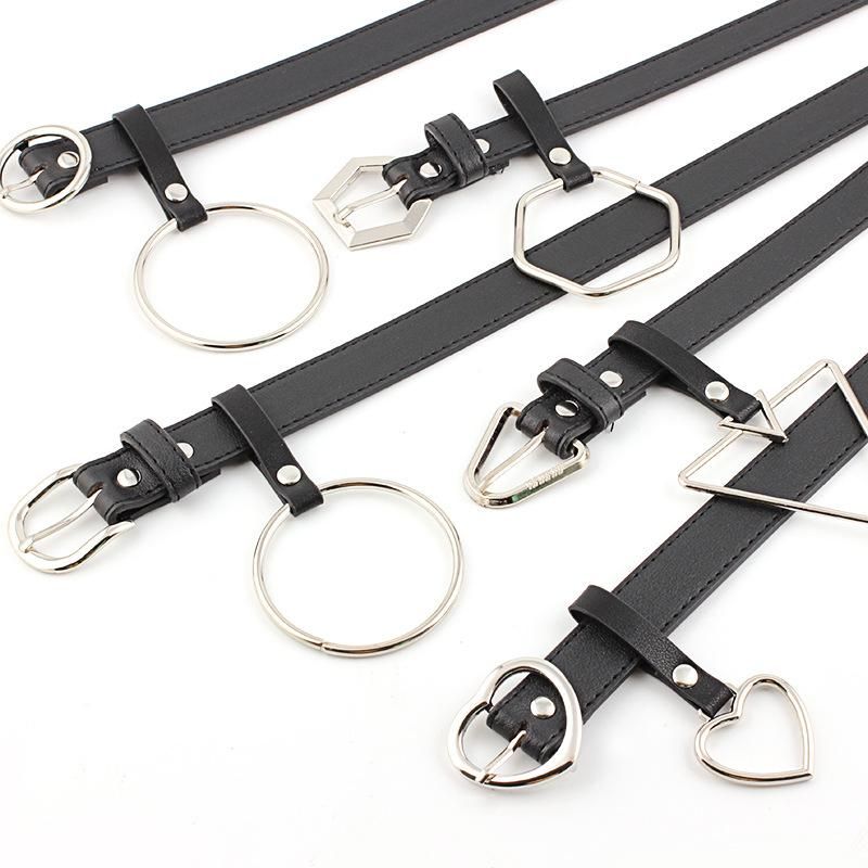 Fashion Woman Faux Leather Metal Triangle Buckle Belt Strap For Jeans Dress Multicolor Nhpo134221
