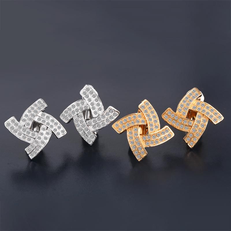 Womens Geometric Rhinestone Boundary Earrings Nhas134377