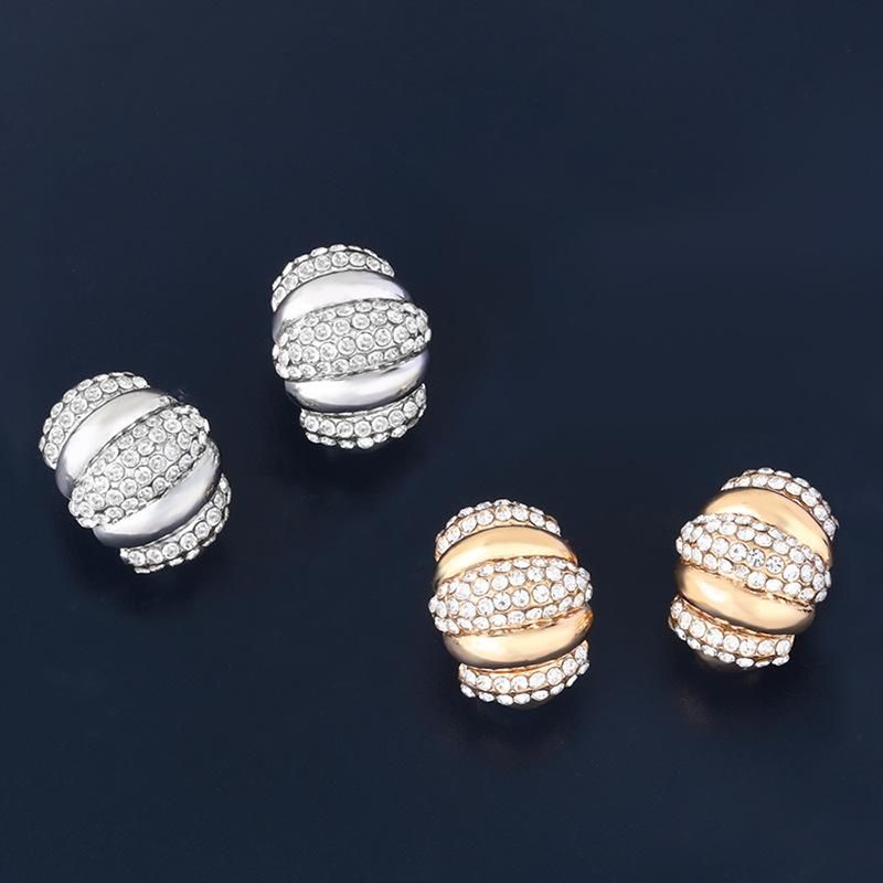 Simple Electroplated Color And Rhinestone Earrings Nhas134409