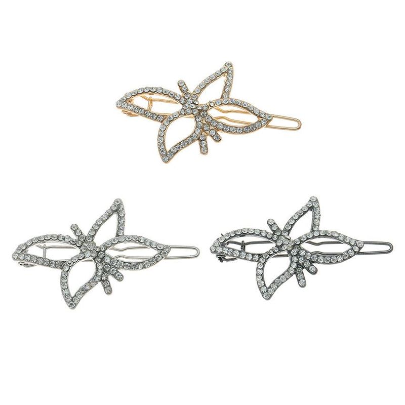 Ventes Directes D'usine En Europe Et En Amérique Croix Frontière Fourniture En Gros Simple Nouveau Cheveux Accessoires Creux Lotus Diamant Cheveux Clip Côté Clip Femelle