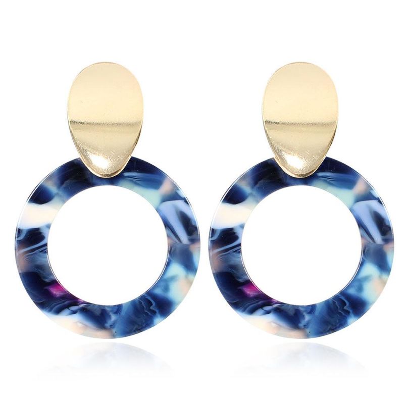 Round Acrylic Acetate Plate Earrings Nhct134427