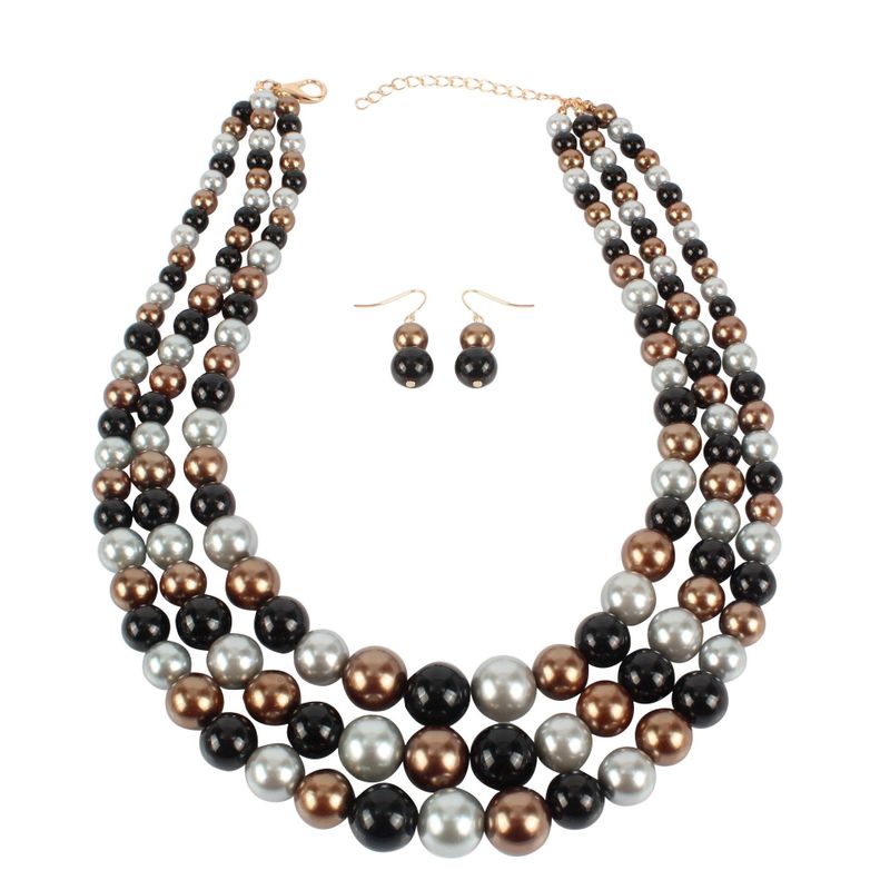 Fashion Multi-color Handmade Imitation Beads Multi-layer Necklace Nhct134439