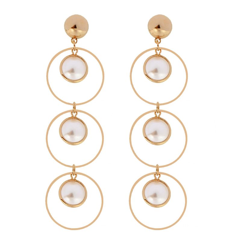 Retro-ring Ohrringe Im Koreanischen Stil, Metall Kreis Ringe, Ineinandergreifende Perlen Ohrringe, Ohrringe, Weibliche Errings