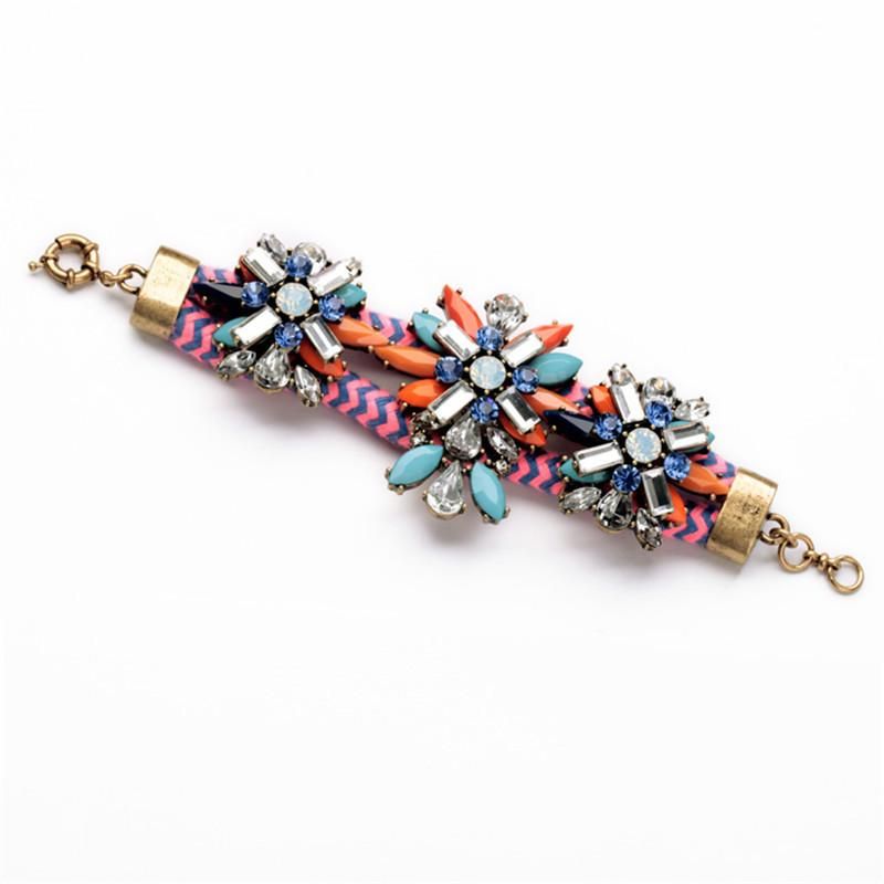 Womens Floral Rhinestone Alloy Bracelets &amp; Bangles Nhqd130526